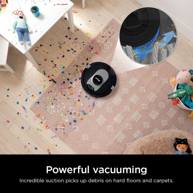 Shark UR2500SR AI Ultra Robot Vacuum with Self-Empty Base, 30-Day Bagless Capacity, LIDAR Navigation, Smart Mapping, Pet Hair Pickup, Alexa/WiFi Compatible, Black/Silver - Image 19