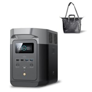 EF ECOFLOW Portable Power Station DELTA 2, 1024Wh LiFePO4 (LFP) Battery, 1800W AC/100W USB-C Output, Solar Generator(Solar Panel Optional) for Home Backup Power, Camping & RVs