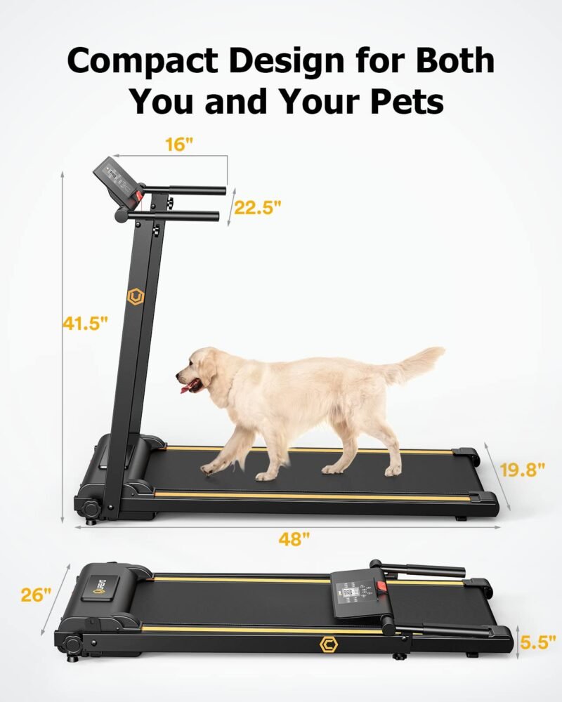 UREVO Walking Pad Treadmills for Home Office, Under Desk Compact Design Treadmill Portable Walking Pad Treadmill with Remote Control, LED Display - Image 4