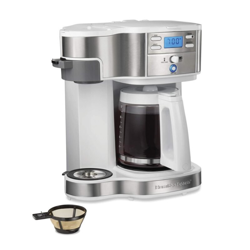 Hamilton Beach 2-Way Coffee Maker – 12-Cup Programmable Drip Machine & Single Serve Brewer, Auto Pause & Pour, Eco-Friendly, Dual Water Reservoirs, Black (49980R) - Image 2