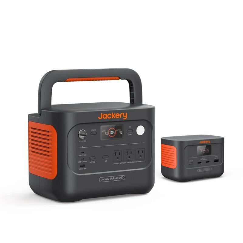 Jackery Explorer 1000 v2 Portable Power Station,1070Wh LiFePO4 Battery,1500W AC/100W USB-C Output, 1 Hr Fast Charge, Solar Generator for Camping,Emergency, RV, Off-Grid Living(Solar Panel Optional)
