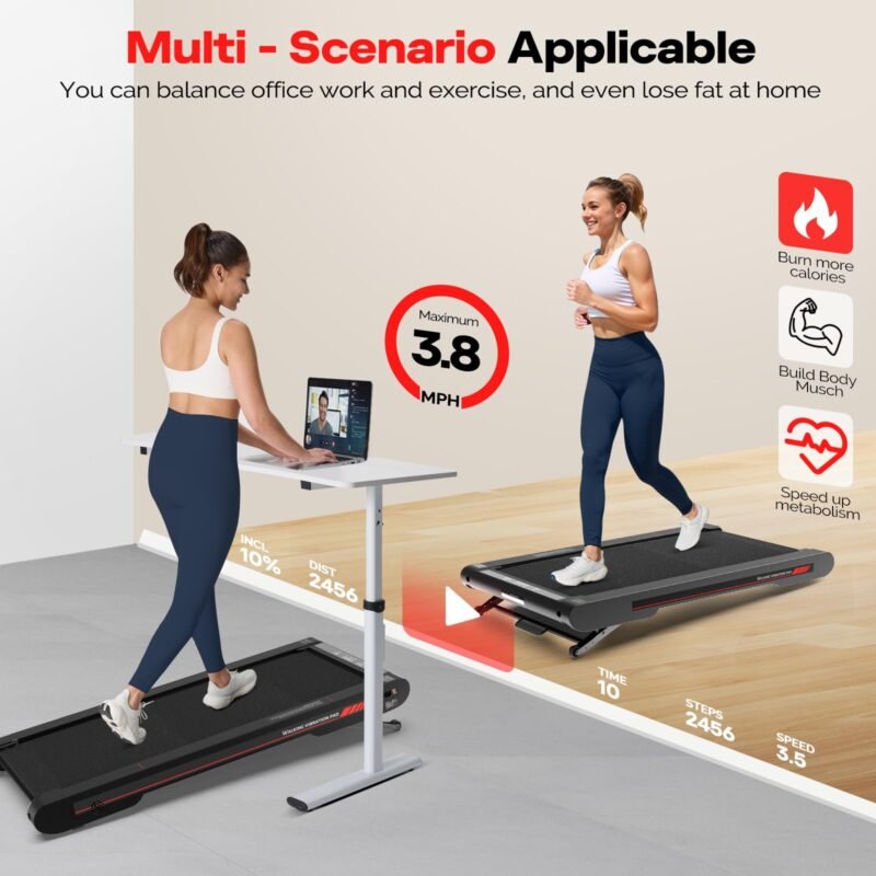 Sperax Walking Vibration Pad with APP, 3 in 1 Under Desk Treadmill, 2.5HP Low Noise Walking Treadmill Pad with Remote Control,Portable Treadmills for Home Office - Image 30