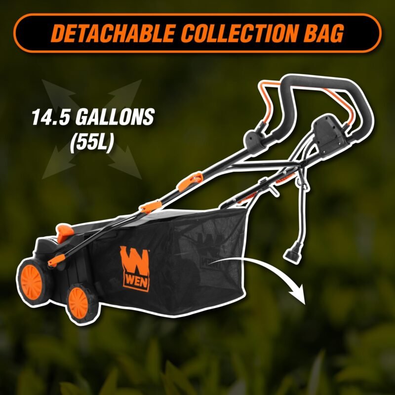 WEN 15-Inch 13-Amp 2-in-1 Electric Dethatcher and Scarifier with 12-Gallon Collection Bag (DT1315) - Image 12