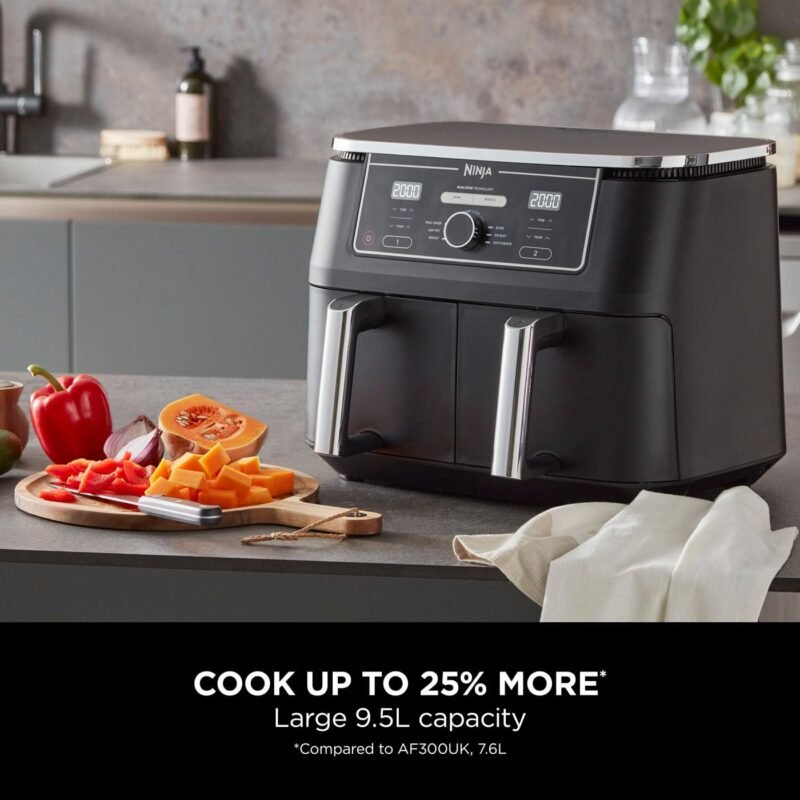 Ninja AF300UK Dual Zone Air Fryer - 7.6L, 2 Drawers, 6-in-1 Cooking, Energy Efficient, Oil-Free, Non-Stick, Dishwasher Safe, Black/Silver - Image 29