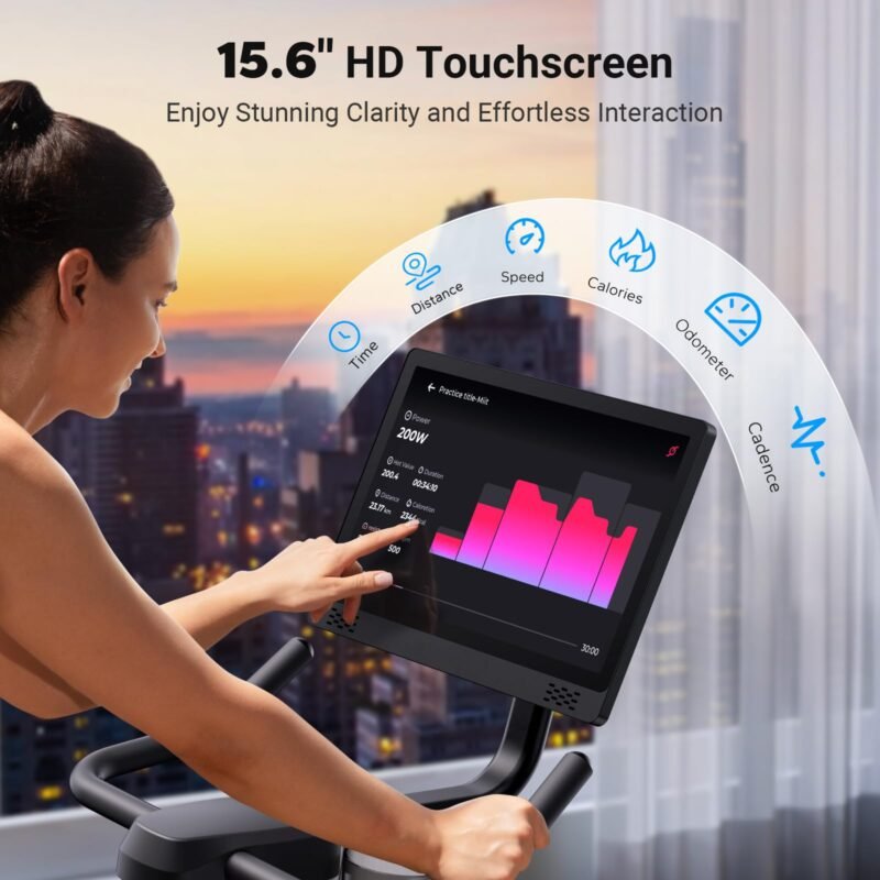 MERACH Exercise Bike, Brake Pad Stationary Bike with Exclusive App, Low Noise Indoor Cycling Bike with 300lbs Weight Capacity, Tablet Mount and Fitness Courses for Weight Loss - Image 6
