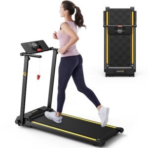 UREVO Walking Pad Treadmills for Home Office, Under Desk Compact Design Treadmill Portable Walking Pad Treadmill with Remote Control, LED Display