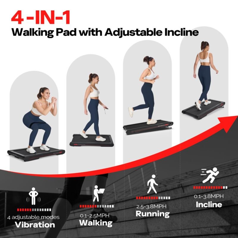 Sperax Walking Vibration Pad with APP, 3 in 1 Under Desk Treadmill, 2.5HP Low Noise Walking Treadmill Pad with Remote Control,Portable Treadmills for Home Office - Image 31