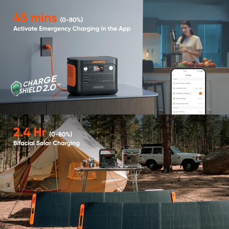 Jackery Explorer 1000 v2 Portable Power Station,1070Wh LiFePO4 Battery,1500W AC/100W USB-C Output, 1 Hr Fast Charge, Solar Generator for Camping,Emergency, RV, Off-Grid Living(Solar Panel Optional) - Image 10