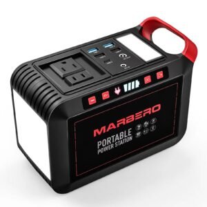 MARBERO Portable Power Station 88Wh Camping Lithium Battery Solar Generator Fast Charging with AC Outlet 120W Peak Power Bank(Solar Panel Optional) for Home Backup Outdoor Emergency RV Van Hunting