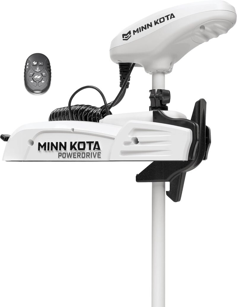 Minn Kota 1363585 Riptide PowerDrive Bow-Mount Trolling Motor with Mircro Remote, 70 Lb. Thrust, 54 in. Shaft, Saltwater