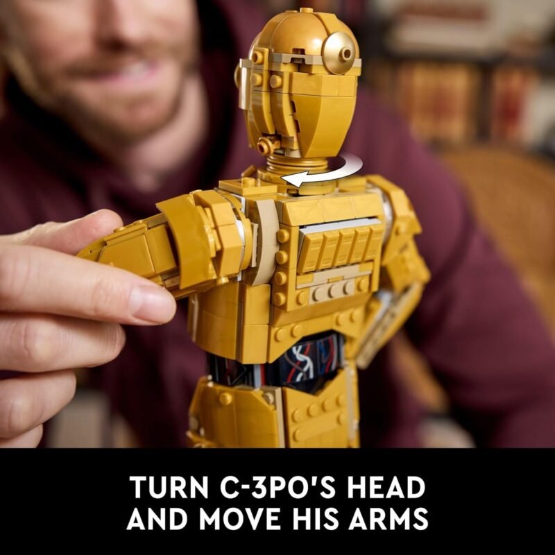 LEGO Star Wars C-3PO Droid Figure 75398 – Collectible Build-and-Display Model for Adults with Minifigure & Info Plaque – 25th Anniversary Star Wars Gift & Home Decor – 1,138 Pieces - Image 3