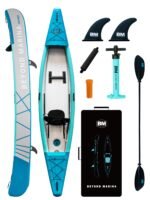 BEYOND MARINA Inflatable Kayak 1 & 2 & 3 Person Adult- Full Drop Stitch Kayak with Aluminum Paddles, Seats, Footrests, Pump, Fins
