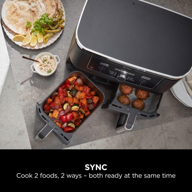 Ninja AF300UK Dual Zone Air Fryer - 7.6L, 2 Drawers, 6-in-1 Cooking, Energy Efficient, Oil-Free, Non-Stick, Dishwasher Safe, Black/Silver - Image 28