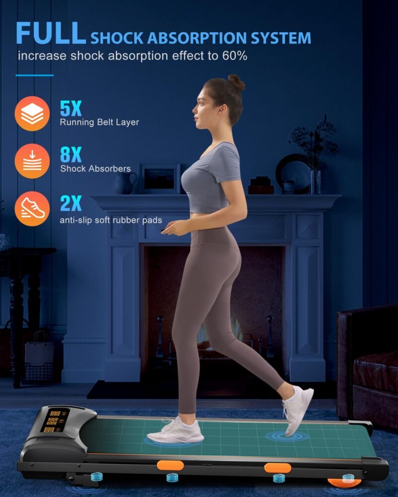 4.0/7.8MPH Walking Pad Treadmill with Folding Slope, Larger Screen Display Under Desk Treadmill 300 lb Capacity, Portable Treadmills for Small Spaces, Home, Work for Smart APP - Image 13