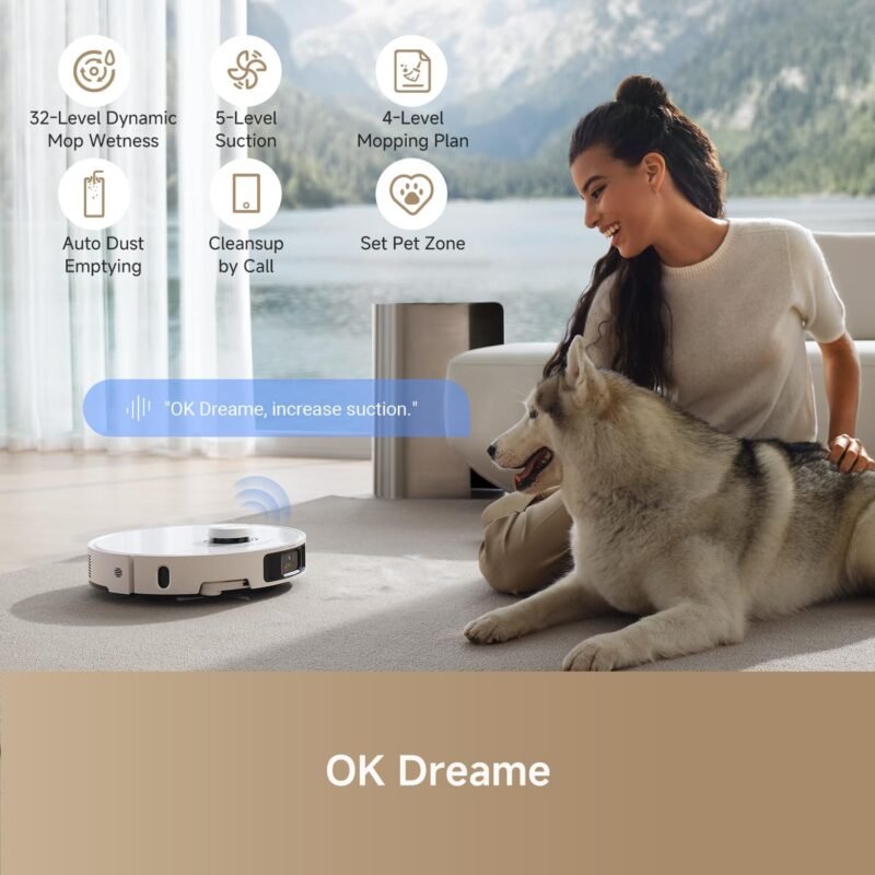 DREAME L40 Ultra Robot Vacuum and Mop, 11,000Pa Suction, Removable & Liftable Mop, Auto-Empty, Voice Control, Self-Cleaning, Pet-Friendly Smart Vacuum - Image 7