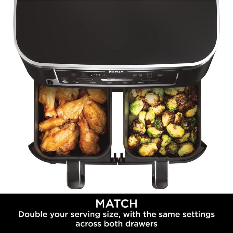 Ninja AF300UK Dual Zone Air Fryer - 7.6L, 2 Drawers, 6-in-1 Cooking, Energy Efficient, Oil-Free, Non-Stick, Dishwasher Safe, Black/Silver - Image 50