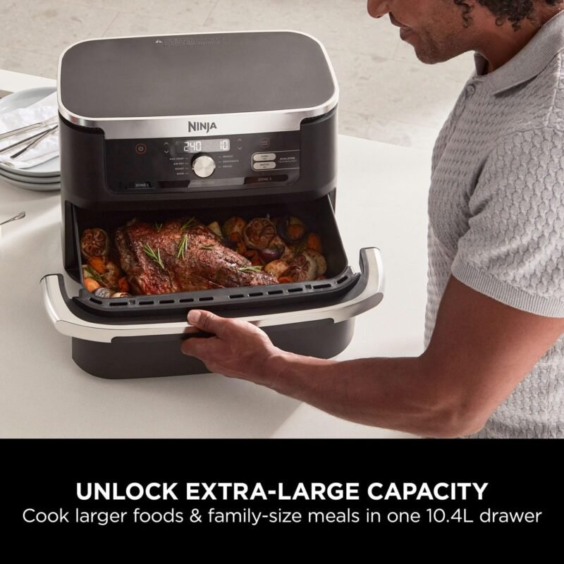 Ninja AF300UK Dual Zone Air Fryer - 7.6L, 2 Drawers, 6-in-1 Cooking, Energy Efficient, Oil-Free, Non-Stick, Dishwasher Safe, Black/Silver - Image 54
