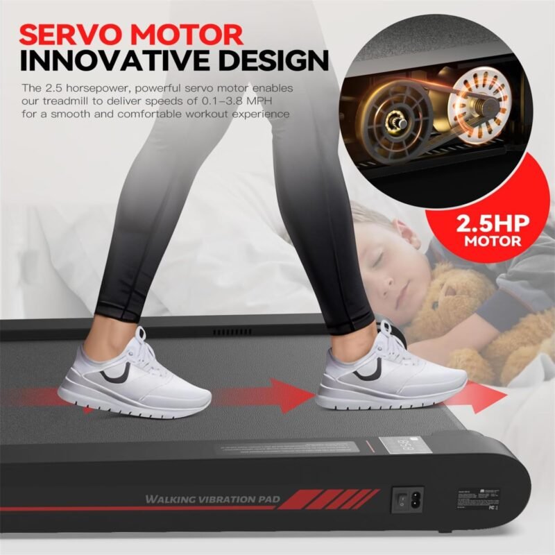 Sperax Walking Vibration Pad with APP, 3 in 1 Under Desk Treadmill, 2.5HP Low Noise Walking Treadmill Pad with Remote Control,Portable Treadmills for Home Office - Image 9