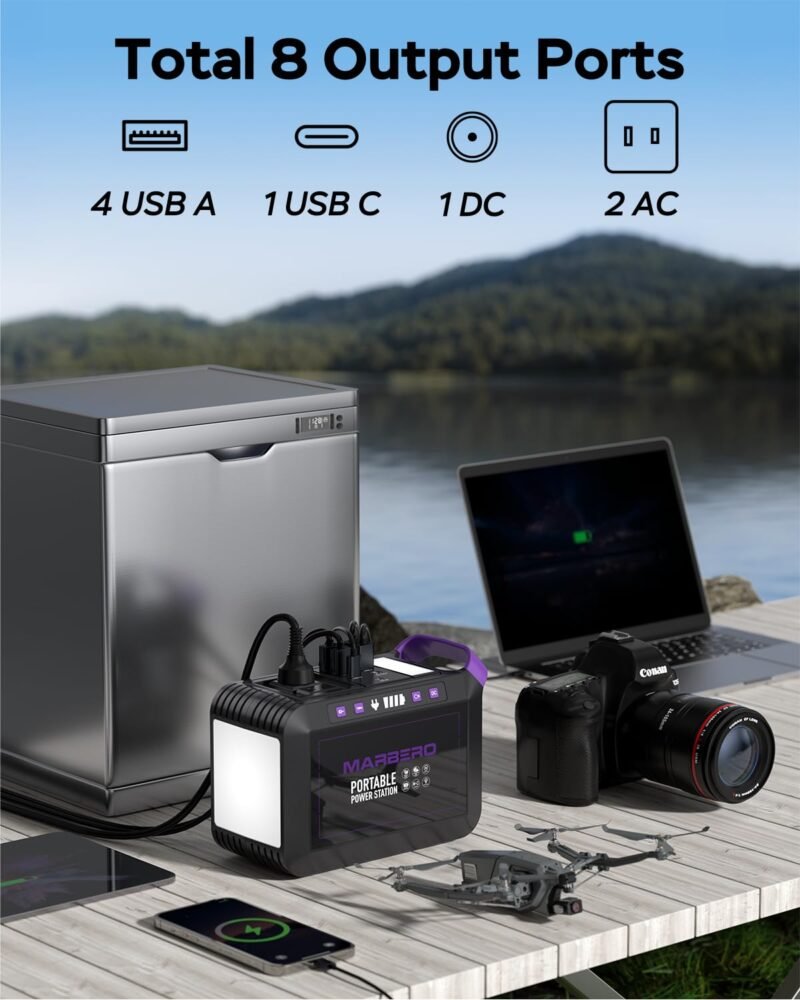 MARBERO Portable Power Station 88Wh Camping Lithium Battery Solar Generator Fast Charging with AC Outlet 120W Peak Power Bank(Solar Panel Optional) for Home Backup Outdoor Emergency RV Van Hunting - Image 43