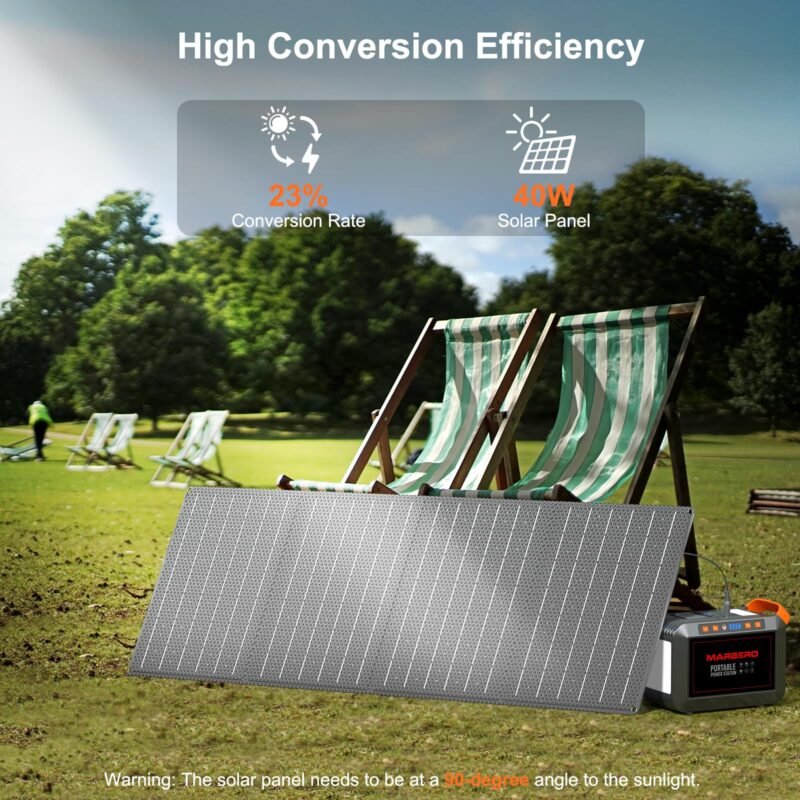 MARBERO Portable Power Station 88Wh Camping Lithium Battery Solar Generator Fast Charging with AC Outlet 120W Peak Power Bank(Solar Panel Optional) for Home Backup Outdoor Emergency RV Van Hunting - Image 22