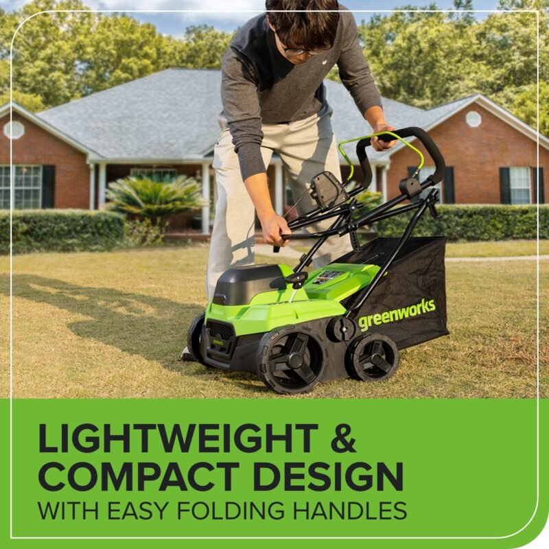 Greenworks 13 Amp 14-Inch Corded Dethatcher / Scarifier, DT13B00 - Image 20