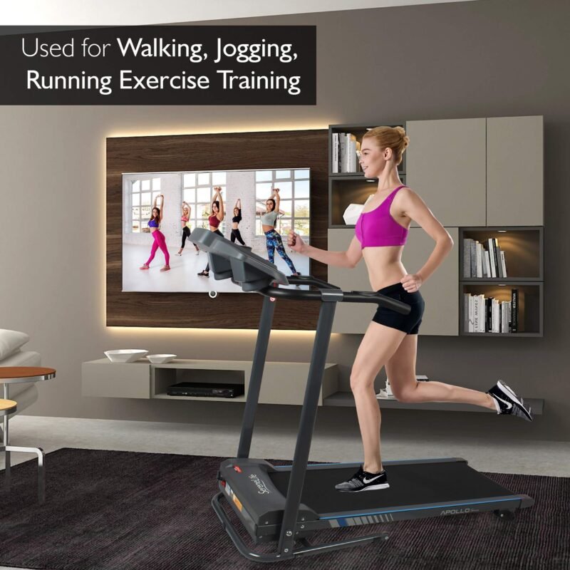 SereneLife Electric Folding Treadmill Exercise Machine - Smart Compact Digital Fitness Treadmill Workout Trainer w/Bluetooth App Sync, Manual Incline Adjustment, for Walking, Running, Gym - Image 33