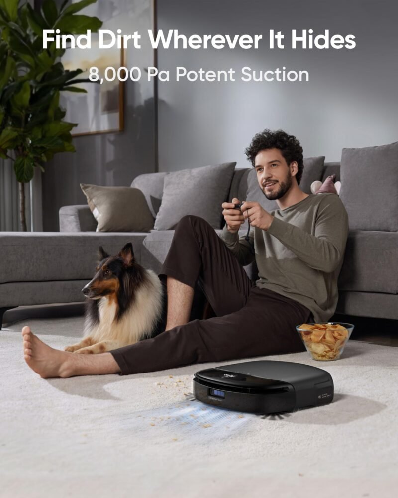 eufy Omni S1 Pro Robot Vacuum and Mop, 8000Pa Suction, Self-Emptying & Mop Washing, HydroJet Ozone Cleaning, Smart Obstacle Avoidance, All-in-One Station - Image 10