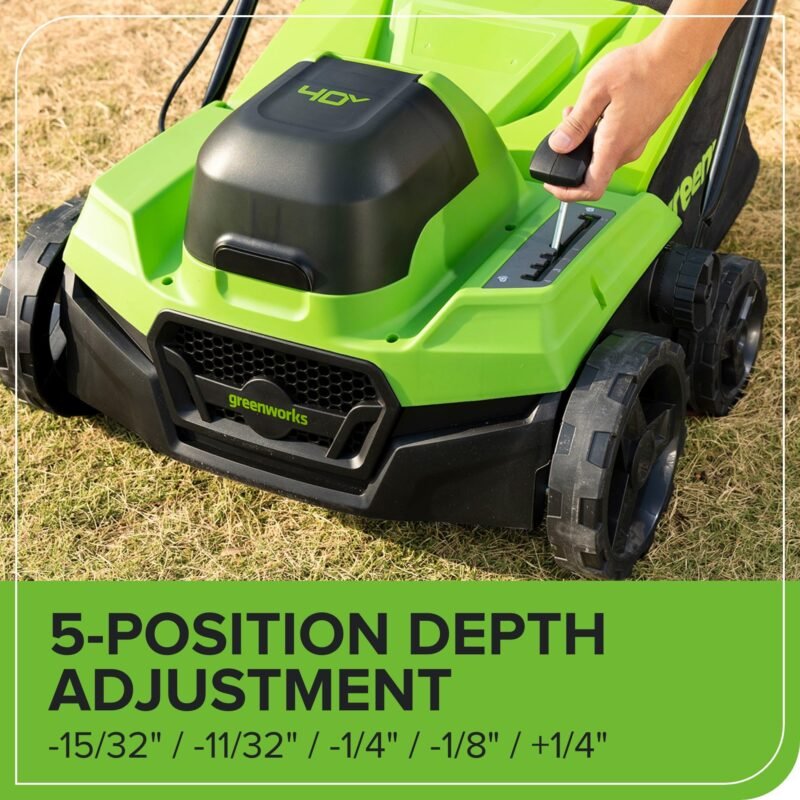 Greenworks 13 Amp 14-Inch Corded Dethatcher / Scarifier, DT13B00 - Image 18