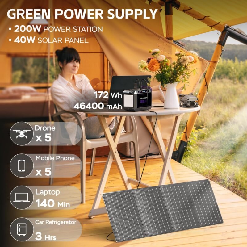 MARBERO Portable Power Station 88Wh Camping Lithium Battery Solar Generator Fast Charging with AC Outlet 120W Peak Power Bank(Solar Panel Optional) for Home Backup Outdoor Emergency RV Van Hunting - Image 66