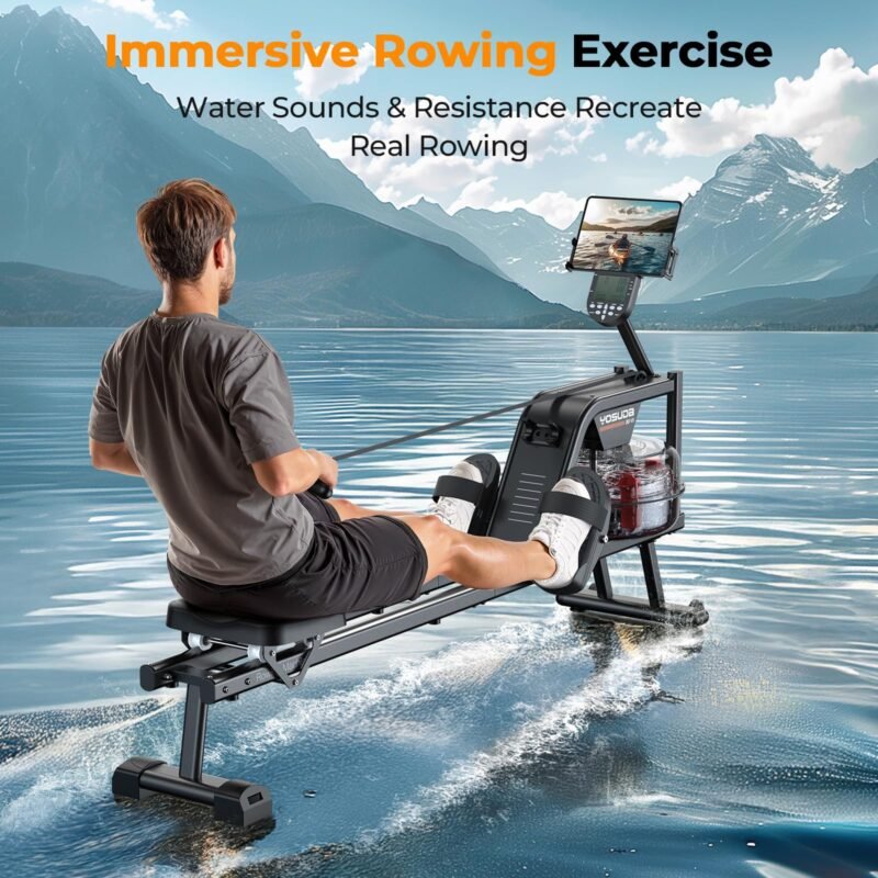 YOSUDA Magnetic/Water Rowing Machine 350 LB Weight Capacity - Foldable Rower for Home Use with Bluetooth, App Supported, Tablet Holder and Comfortable Seat Cushion - Image 25