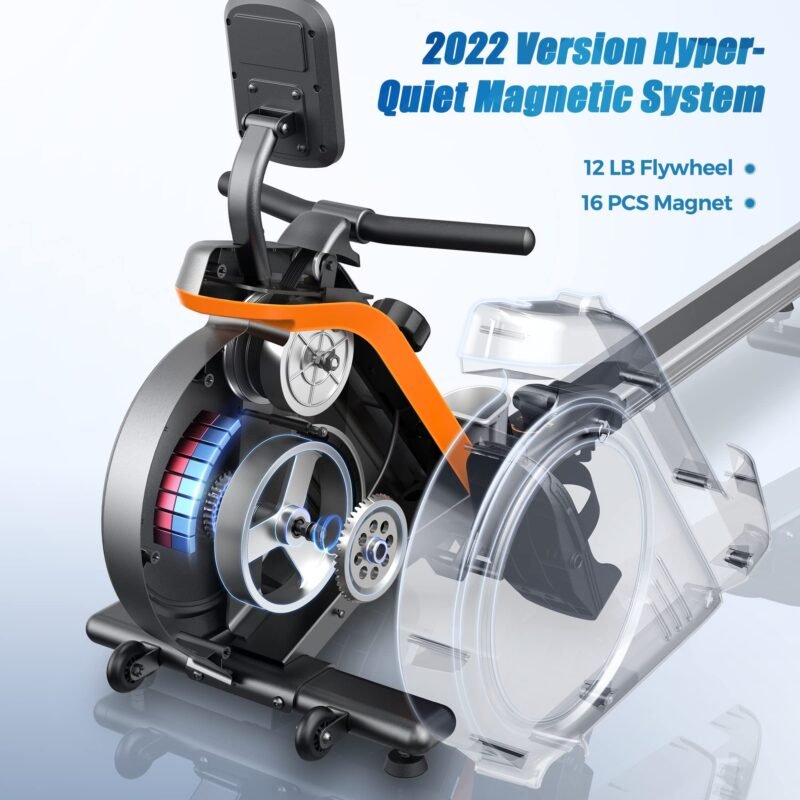 YOSUDA Magnetic/Water Rowing Machine 350 LB Weight Capacity - Foldable Rower for Home Use with Bluetooth, App Supported, Tablet Holder and Comfortable Seat Cushion - Image 19