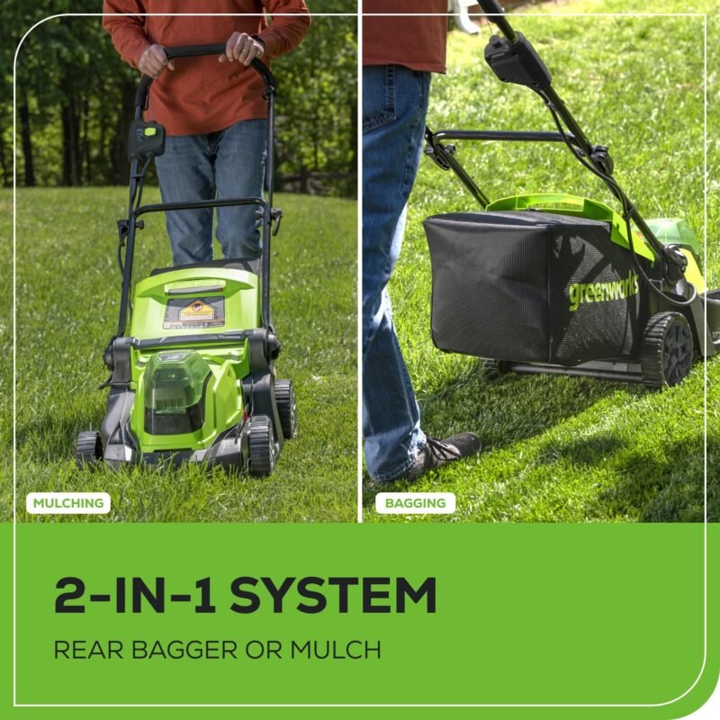 Greenworks 48V (2 x 24V) 17" Brushless Cordless (Push) Lawn Mower, (2) 4.0Ah Batteries and Dual Port Rapid Charger Included - Image 33