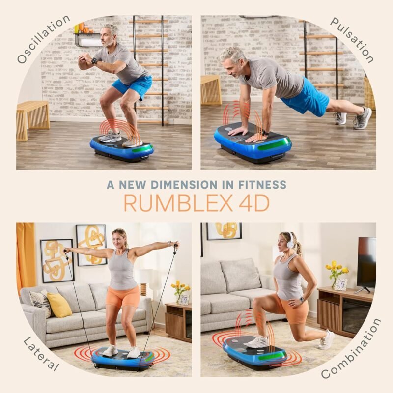 Lifepro Rumblex 4D Vibration Plate Exercise Machine with Triple Motor Oscillation, Linear, and Pulsation – Advanced 4D Vibration Technology for Whole Body Fitness, Weight Loss and Recovery at Home - Image 10