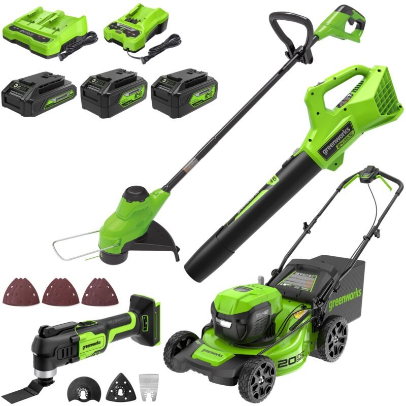 Greenworks 48V (2 x 24V) 17" Brushless Cordless (Push) Lawn Mower, (2) 4.0Ah Batteries and Dual Port Rapid Charger Included - Image 9