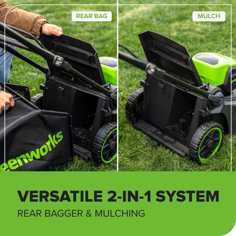 Greenworks 60V 17" Brushless (Push) Lawn Mower, 4.0Ah Battery and 3A Charger - Image 10