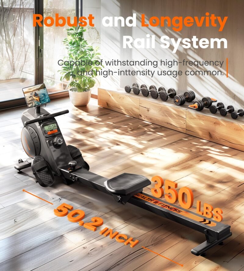 YOSUDA Magnetic/Water Rowing Machine 350 LB Weight Capacity - Foldable Rower for Home Use with Bluetooth, App Supported, Tablet Holder and Comfortable Seat Cushion - Image 14