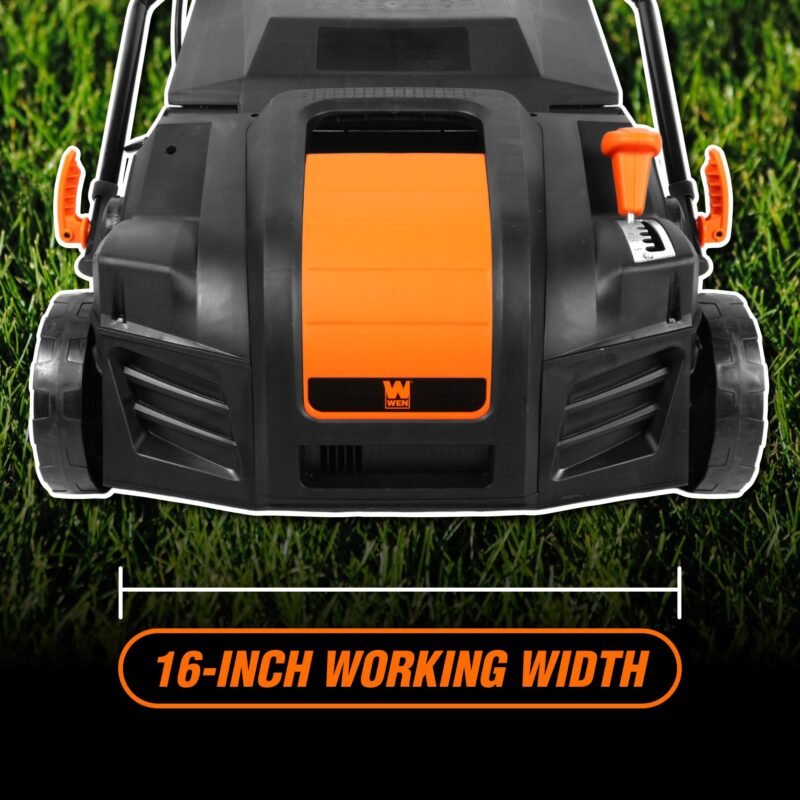 WEN 15-Inch 13-Amp 2-in-1 Electric Dethatcher and Scarifier with 12-Gallon Collection Bag (DT1315) - Image 9