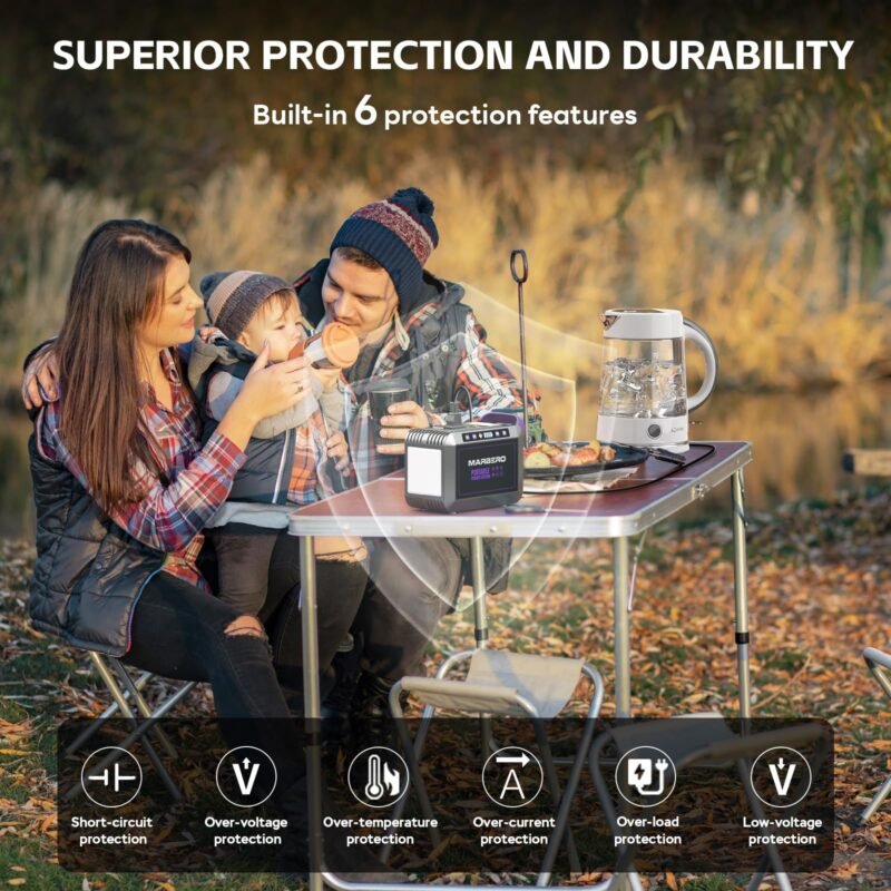 MARBERO Portable Power Station 88Wh Camping Lithium Battery Solar Generator Fast Charging with AC Outlet 120W Peak Power Bank(Solar Panel Optional) for Home Backup Outdoor Emergency RV Van Hunting - Image 70