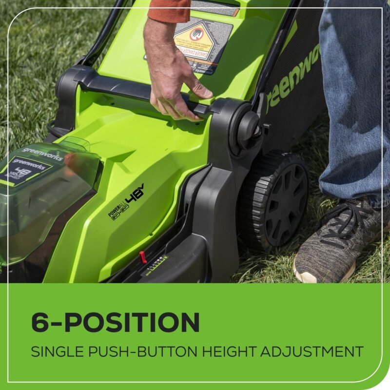 Greenworks 48V (2 x 24V) 17" Brushless Cordless (Push) Lawn Mower, (2) 4.0Ah Batteries and Dual Port Rapid Charger Included - Image 32