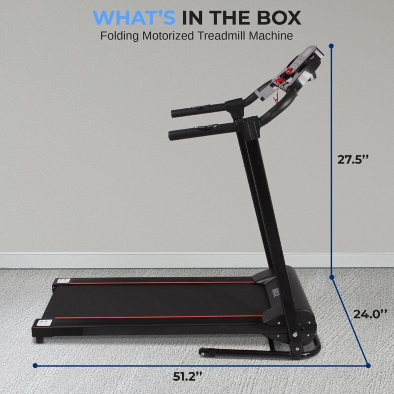 SereneLife Electric Folding Treadmill Exercise Machine - Smart Compact Digital Fitness Treadmill Workout Trainer w/Bluetooth App Sync, Manual Incline Adjustment, for Walking, Running, Gym - Image 41