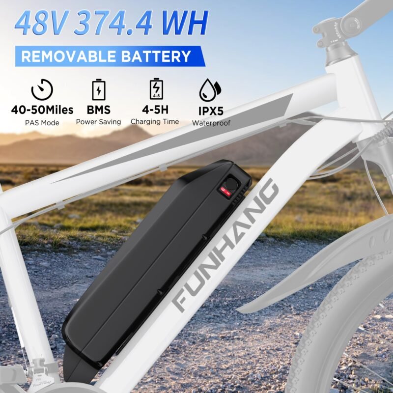 Funhang EB-M1 26″ Electric Mountain Bike – 500 W (1 000 W peak) motor, 48 V 374 Wh removable battery, 35 km h⁻¹ top-speed, up to 80 km range - Image 23