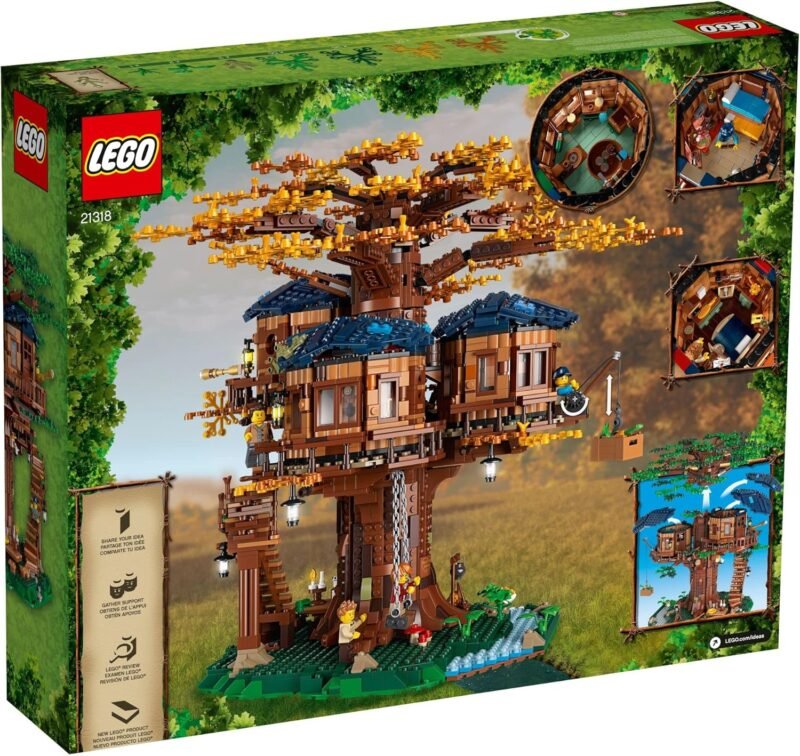 LEGO Ideas Tree House 21318 – Collectible Model Building Set for Adults & Teens, 3 Cabins with Interchangeable Leaves, Includes Minifigures, Nature Accessories & Bird Figure, 3036 Pieces - Image 6