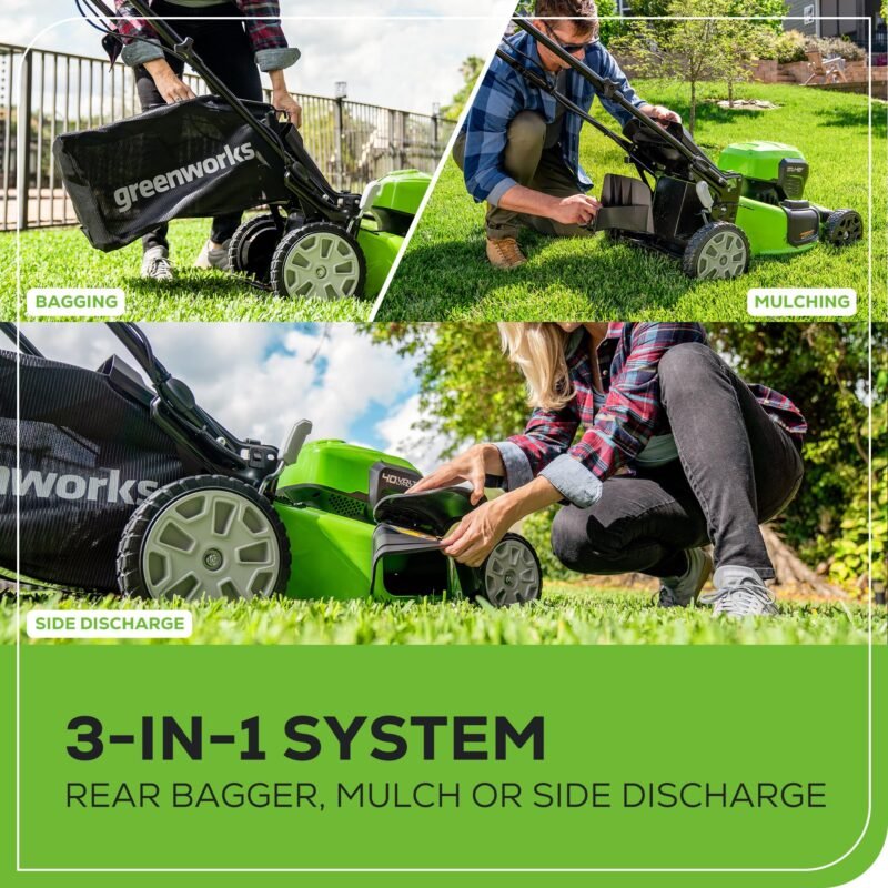 Greenworks 40V 16" Cordless Lawn Mower, Ultra-Light Push Mower with 4.0Ah Battery & Charger(75+ Tool Compatibility, 45Min Runtime) - Image 23
