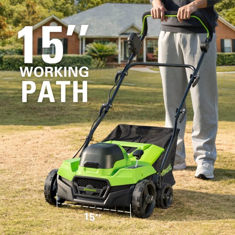 Greenworks 13 Amp 14-Inch Corded Dethatcher / Scarifier, DT13B00 - Image 25